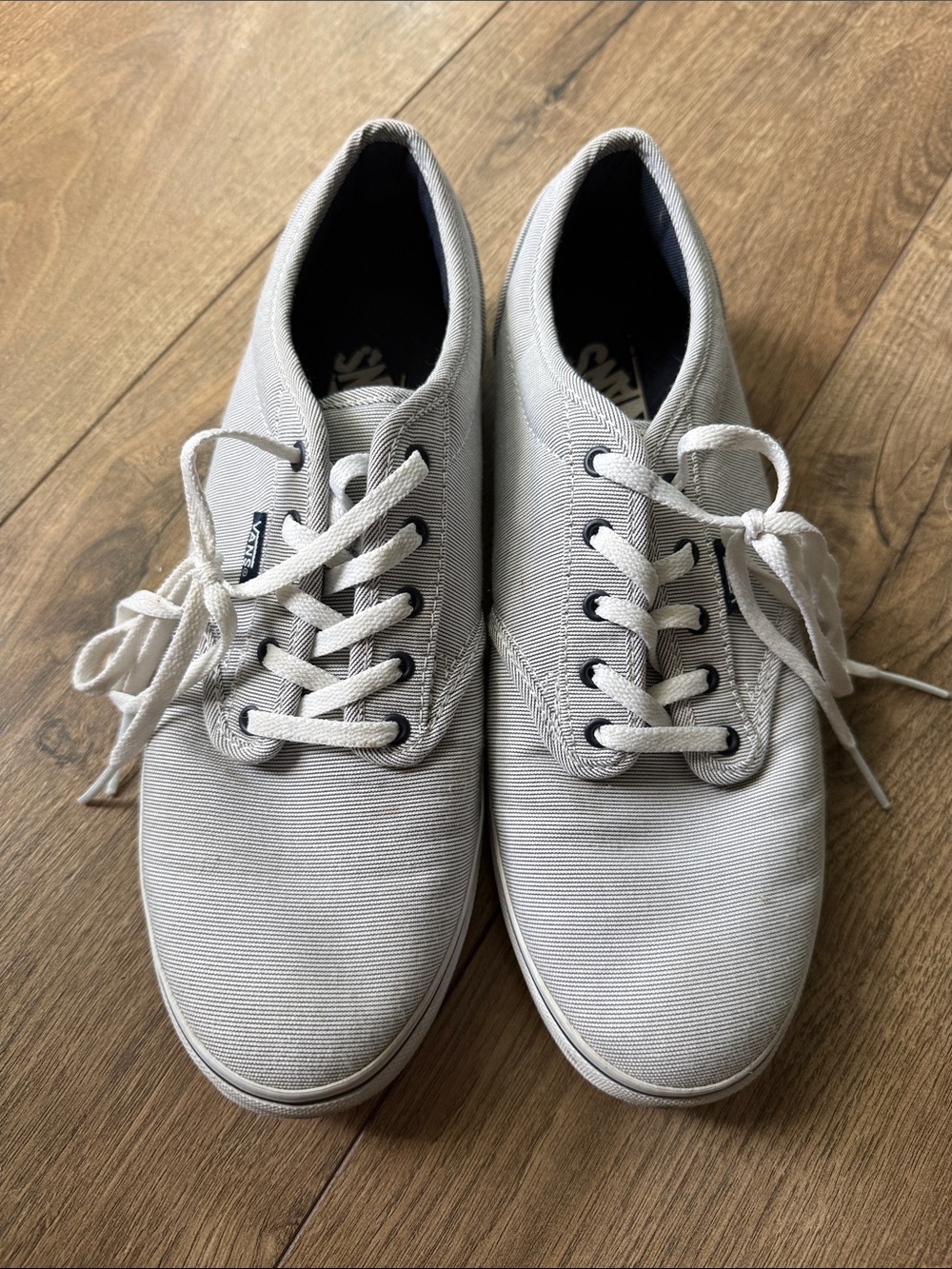 Women’s Vans Light Navy White Stripe Canvas Low-Top Sneakers 9.5